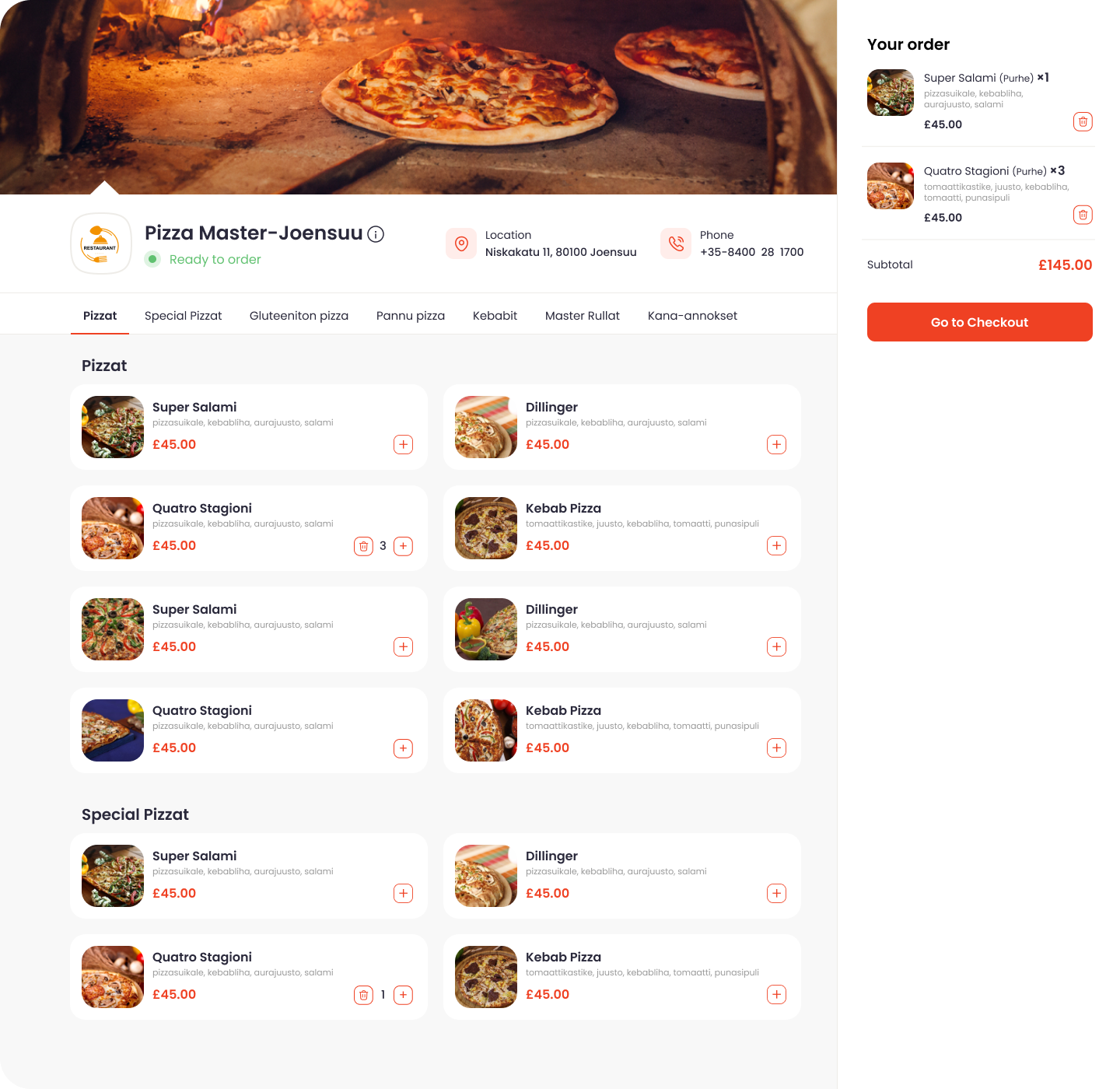 Dedicated Online ordering website for restaurants